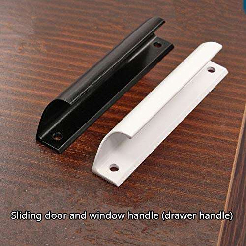 Handle Screen Window Handle Balcony Push-Pull Door Handle Cabinet Door Drawer Small Handle Door and Window Handle Accessories Durable Door Handle (Color : Black, Size : 80x19.5mm) 6