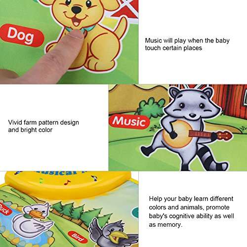 Zerone Musical Dancing Crawl Mat, Piano Keyboard Play Mat Education Music Piano Keyboard Animal Toy 5 Modes Play Singing Blanket Gym Carpet Baby 6