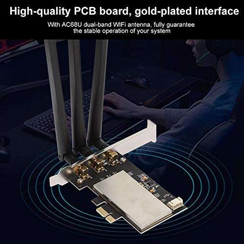 PCI-E Wireless Network Adapter Card Module,Bluetooth Desktop Computer Adapter Card with AC68U Dual-Band WiFi Antenna,for BCM94360CSAX/2CS / BCM94331CS 3