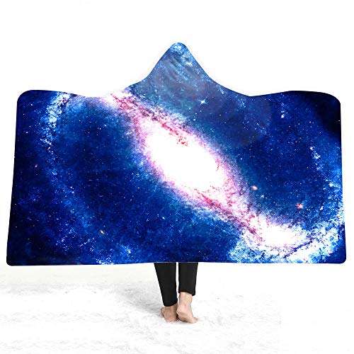 Cozy Printed Hooded Cape Rug Wearing Hat Adult Children Double-Layer Plush Blanket Warm ( Color : 28 , Size : 150200cm ) 6