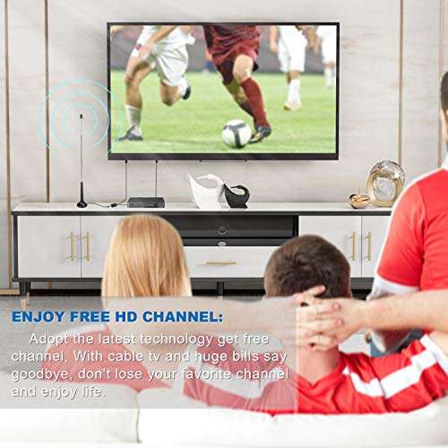 Bingfu Digital TV Antenna Telescopic Amplified HDTV Antenna Portable Magnetic Base TV Antenna Indoor or Outdoor with Amplifier Signal Booster 10Ft Coax Cable Supports 4K 1080P HDTV and All Older TV 3