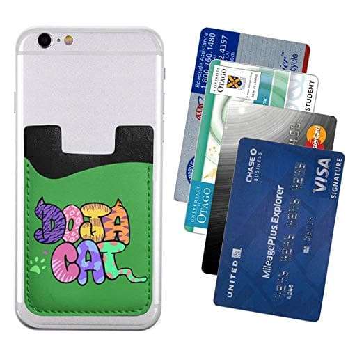 Do-Ja Cat Cell Phone Card Holder Stick-On Id Credit Card Wallet Phones Case Pouch Sleeve Pocket for Many Smartphones 5