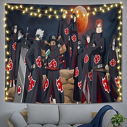 Japanese Anime Tapestry Red Cloud Wall Hanging Tapestry 60"x 51" 3D Printing Wall Tapestry Great Gifts for Anime Fans Anime Characters Wall Blanket for Home Bedroom Living Room Decor 4