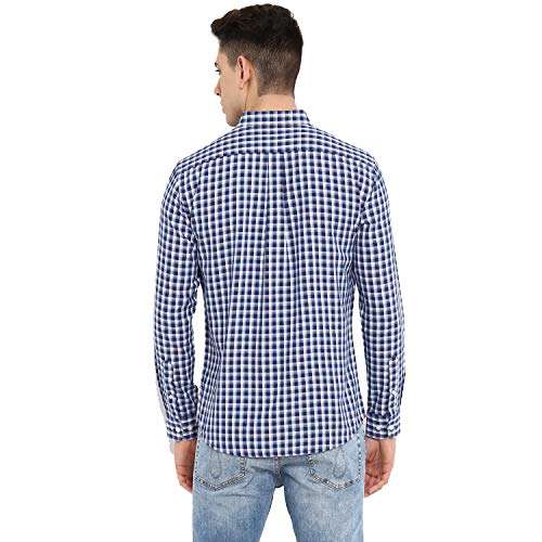 Red Tape Men's Checkered Regular fit Casual Shirt (RFS0574_Navy Medium) 5