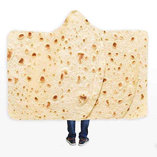 Cozy Printed Winter Warm Bath Cloak Flannel Double Layer Wearable Children Adult Pancake Hooded Blanket Warm ( Color : 3 , Size : 130150 ) 4