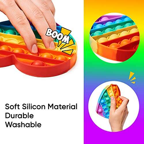 Pop It Newest Print, Push Pop Bubble Sensory Fidget Toy Pack (3-OCTAGON), Anti-Anxiety Toy, Smoothing Poppet Stress Reliever Toy for Kids and Adults, Durable Soft Silicone Toy for Autism Special Needs 4