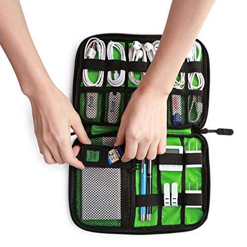 Travel Cord Organizer Case Electronic Accessories Travel Bag Organizer for Phone Cord Charger USB Cable, SD Card, Hard Drive Earphone, Flash Drive- Water-Resistant with Double Zipper (Camouflage) 3