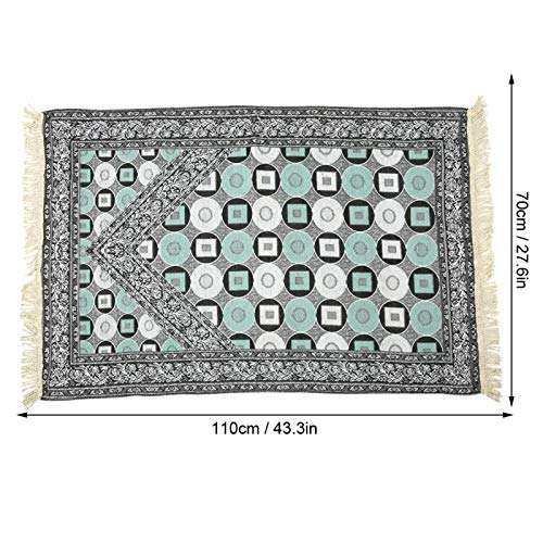 Oumefar Muslim Prayer Mat Prayer Blanket Cotton Muslim Prayer Blanket Portable for Home Bedroom Decoration(Gray) 3