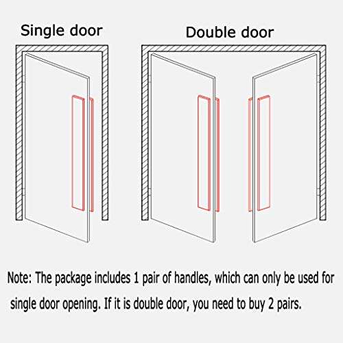 JF-Handrails Heavy Duty Stainless Steel Square Tube Office Glass Door Handle/Wooden Door Handle/Push-Pull Door Handle - Gray, 8 Sizes (Size : 800╫600mm) 3