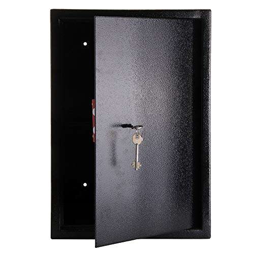 lqgpsx All Steel Safes, Lock Box Large Capacity Safety Electronic Security Steel Money Cash Home Office 2 Override Keys Cloth Wall Floor Mounted, Black 5