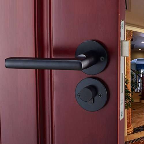 YFMMM European Interior Swing Door Handle Latch Kit Hotel Durable Silent Mechanical Door Hardware Security Wood Door Handle Lock 6