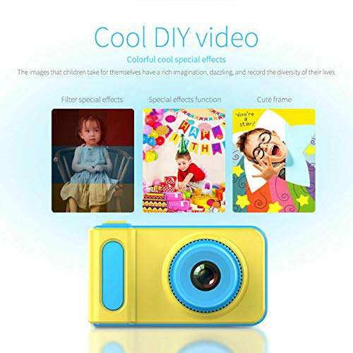 Great-hyc Mini Children Digital Sports Camera Portable 2.0 HD Mini Camera Children Gift Support TF Card - Blue 3