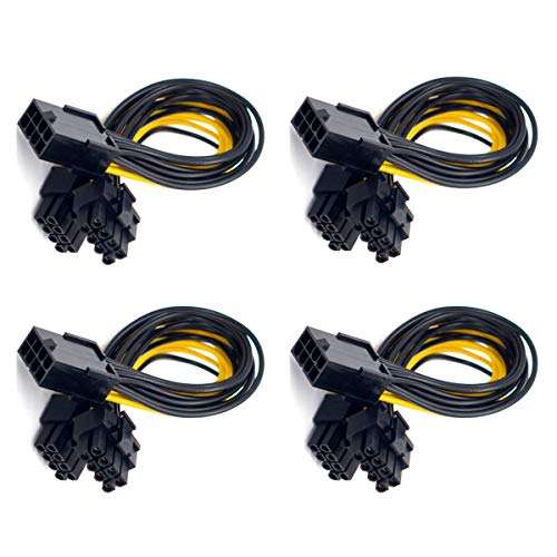 8-pin PCI E to Dual PCIE 8-pin (6 + 2)-pin Power Cord Motherboard Graphics Card PCI-E GPU Power Data Cable Distributor PC Power Cord GPU Graphics Cable(4 pcs/Pack /30cm/12inch) 2