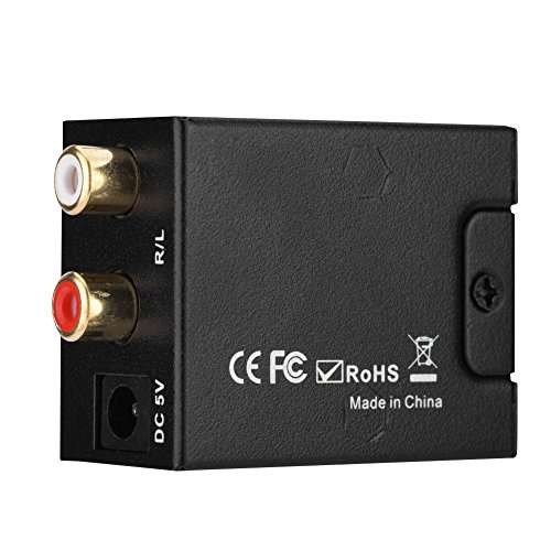 V BESTLIFE Audio Converter, Digital Analog Audio Converter/Optical Fiber to Analog Digital Audio Decoding Supports 32/44.1/48 / 96 KHz 5