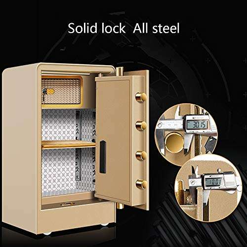 lqgpsx Large Security Safe Box, 60cm Steel Safe Box Strong Box with Digital Lock for Money Gun Jewelry Electronic Password for Office or Home Use, Gold 4