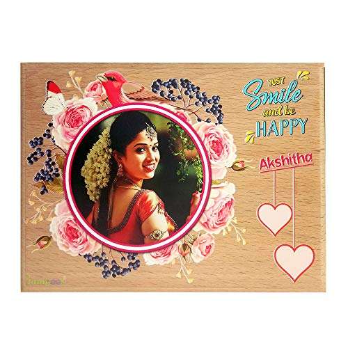 Lampees« Personalised UV Printed Rectangular Wood Photo Plaque Gift For Birthday (8 x 6 Inches, Multicolor) 2