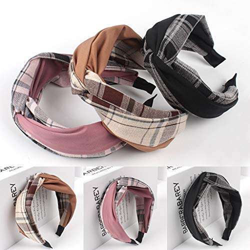 Wide Striped Headbands For Women Hair Head Hoop Women?s Hair Accessories Bow Cross Cloth Wrapped Head Wrap by HNTDG 4