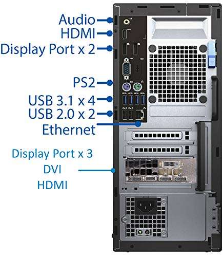 Dell Optiplex 7040 Mini-Tower Desktop PC, Intel Quad Core i7-6700 4.0 GHz, 16GB DDR4, 512GB NVMe SSD Hard Drive, GeForce GTX 1060 3GB, DisplayPort, HDMI, Windows 10 Pro (Renewed) 3