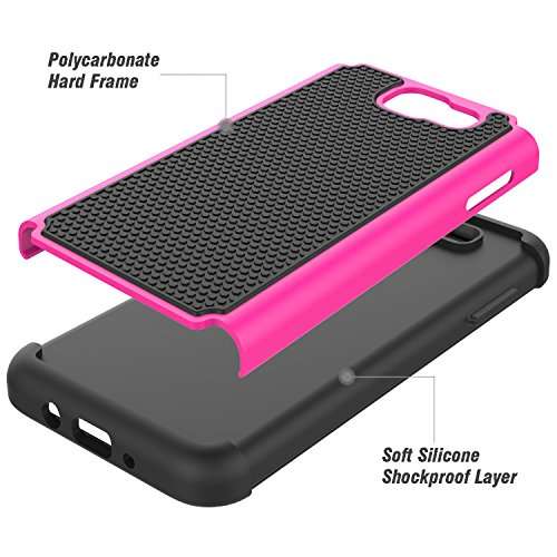 SYONER Shockproof Phone Case Cover for Samsung Galaxy J7 V 2017 (1st Gen)/ Galaxy J7 2017 / Galaxy J7 Prime/Galaxy J7 Perx/Galaxy J7 Sky Pro/Galaxy Halo [Hot Pink] 5