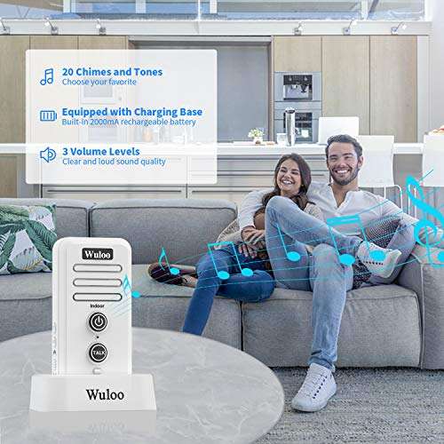 Wuloo Wireless Intercom Doorbell Chime for Home Intercomunicador (1&1-White) 4