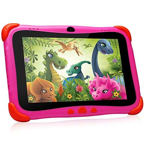 JUNLONG 8 inch Kids Tablet, Quad Core Android 11, 2GB+32GB, WiFi, Bluetooth, Dual Camera, Educationl, Games,Parental Control, Kids Software Pre-Installed (Pink) (Blue) (Pink) 2