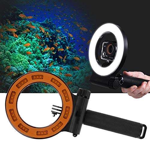 Acouto Diving LED Fill Light, Amphibious Photography LED Diving Fill Light 40m Waterproof with Float Rod for OSMO XiaoYi SJCAM 3