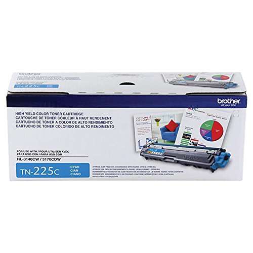 Brother TN225C Cyan Toner Cartridge For Brother Laser Printers HL-3170CDW & HL-3140CW / MFCS High Yield 2