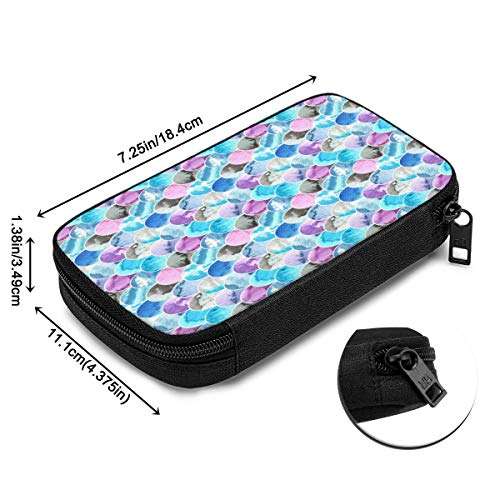 Travel Electronics Gadget & Cable Organizer Bag Pink, Blue, Violet and Grey Colors Electronic Organizer Double Layer Universal Cable Case Cord Accessories Storage Bag for Phone, Charger, USB, SD Card 6