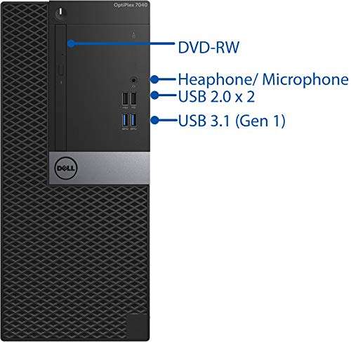Dell Optiplex 7040 Mini-Tower Desktop PC, Intel Quad Core i7-6700 4.0 GHz, 16GB DDR4, 512GB NVMe SSD Hard Drive, GeForce GTX 1060 3GB, DisplayPort, HDMI, Windows 10 Pro (Renewed) 4