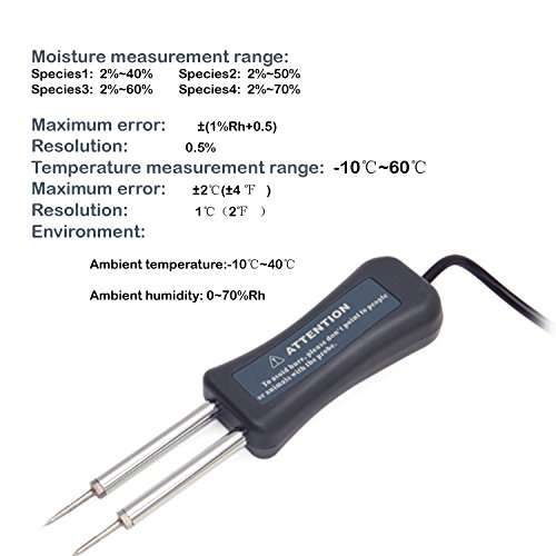 LCD Digital Wood Moisture Meter 2%-60% Tree Timber Wood Bamboo Paper Water Contain Level Temperature Measure Tools MD7820 5