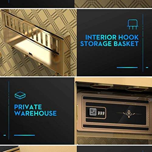 WDDwarmhome Diversion Safes Wall Safes Electronic Home Safe Home Office Safe Fingerprint Password Bedside Table Small Practical Anti-Theft Safe Cabinet Safes (Color : Black, Size : 41 36 60cm) 6