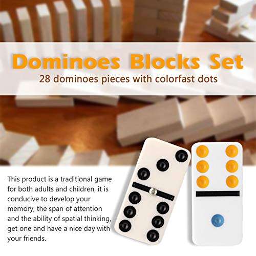 Roeam Dominoes Blocks Set Funny Dominoes Leisure Sports Goods for Kids The Elderly Board Games Recreational Travel Game Toys 5