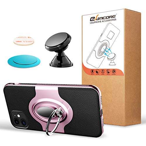 eSamcore iPhone 11 Case - Ring Holder Kickstand Cell Phone Cases + Magnetic Phone Car Mount for Apple iPhone 11 6.1 Inch 2019 [Rose Gold] 4