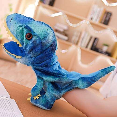 LIYANGHUIZI Plush Toys Plush Toy Dinosaur Puppets Stuffed Plush Toy Storytelling Hand Puppets Children Toys Children Birthday Gifts HANLINBAIHUODIAN (Color : Brown) 3