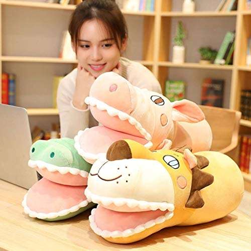 LINWEI 1pc 42cm Creative Kawaii Dinosaur&Pig&Lion Hand Warm Plush Kids Toy Cute Soft Pillow Animal Doll Children Baby Birthday Gifts (Color : B, Size : 42cm) 4
