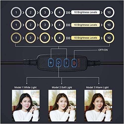 Hayfive Flashes Ring Light Bluetooth Selfie Stick Tripod with LED Ring Fill Light Color Temperature 48 LED Lights Selfie Stick (Color : As Show) Ringlight Flashes (Color : 12cm Set) 6
