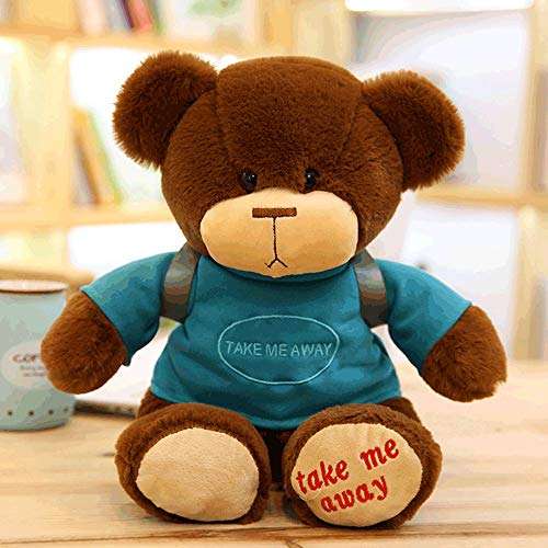 Zzlush Plush Doll Figurine Toy Pet Pillow Animal, The New Plush Backpack Little Bear Figurine Small Plush Toy Teddy Bear Ragdoll Doll Child Gift Schoolgirl (Color : Blue, Size : 40CM) 2