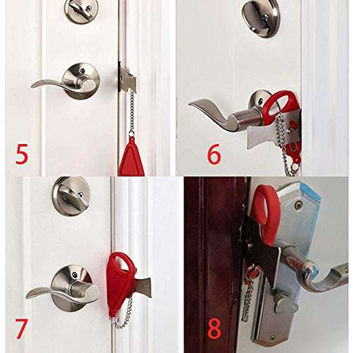 Portable Door Safety Latch Lock Metal Home Room Hotel Anti Theft Security Lock Travel Accommodation Door Stopper Hardware Lock 4