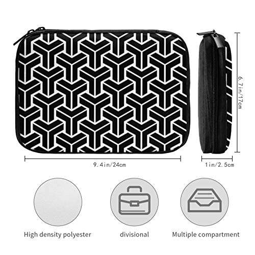 XUJ YOGA Electronics Organizer, Abstract Geometric Trippy Cubes 3D (3) Cable Organizer Bag Travel Case Cord Organizer for Hard Drives, USB Cables, Flash Drive, Phone, SD Card, Power Bank 5