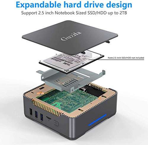 GUZILA Mini PC Windows 10 Pro(64-bit) with Intel Celeron J3455 (up to 2.3GHz),8GB DDR3 120GB SSD Micro Desktop Computer Support 2.4G/5.0G WiFi,Bluetooth 4.2 & 4K HD 4