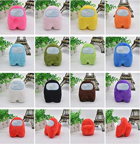 SIHUAN 12PCS Among Us Plush Stuff Animal Plushies Toys Merch Plushie Red White Blue Black Purple Green Pink Yellow Orange Plushies Toys Gifts for Game Fans Crewmate 5