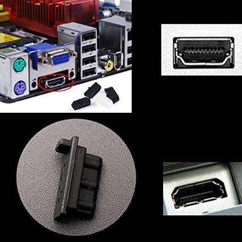 Luckkyme 50Pcs Ethernet Hub Port HDMI Anti Dust Cover Cap Protector Plug, Black 5