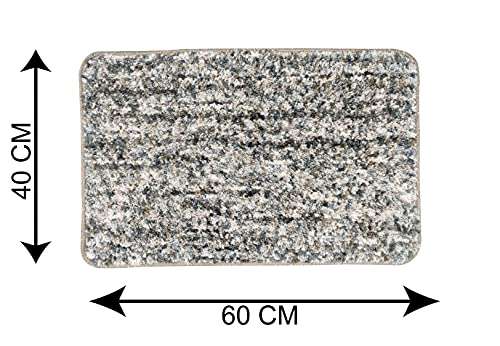 IM FAB®Microfiber (Space) Solid Color Door Mat, Bathroom Rug Floor Mats, Water Absorbent Anti Skid Kitchen Floor Mat ,(40 X 60 Centimeter) Pack of 2 Piece-Grey 6