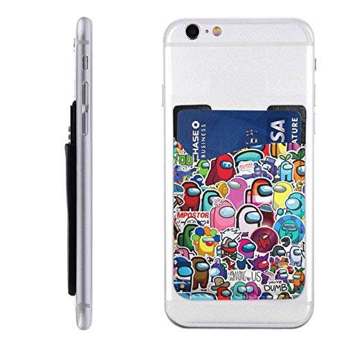 A-Mo-Ng and Us Cell Phone Card Holder Stick-On Id Credit Card Wallet Phones Case Pouch Sleeve Pocket for Many Smartphones 2