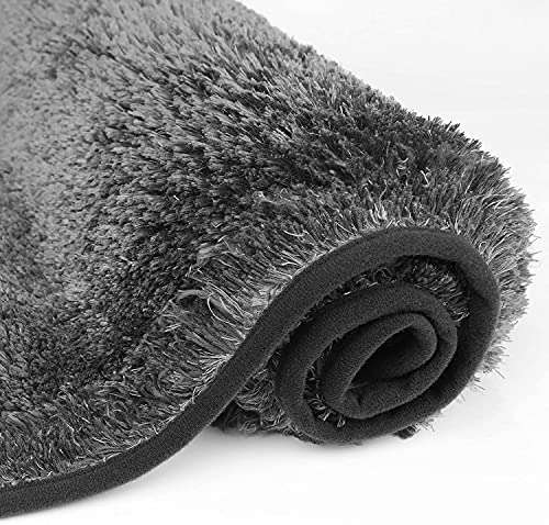 (SIWAN) 1 PC Anti Slip Bath Mat Extra Soft and Absorbent Microfiber Rug for Home, Bedroom (Grey / 60 x 40 cm) 6