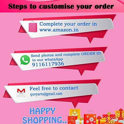 QUVYARTS Personalized Wooden Photo Frame with Name Collage Gift for Couples, Boyfriend, Girlfriend, Birthday with Your Photos(12 x 15 inch) 5