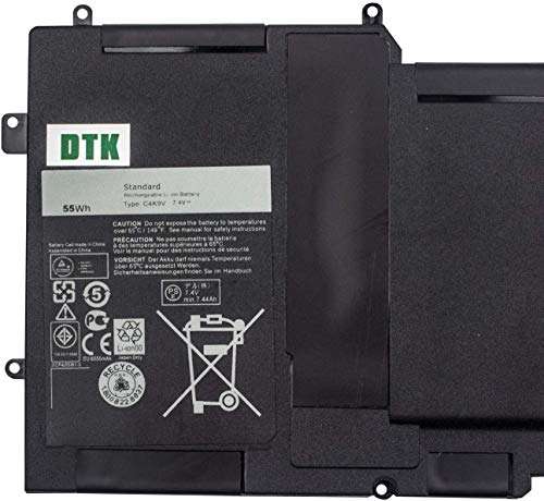 DTK C4K9V Laptop Battery for Dell XPS 13 XPS 13D XPS 13R XPS 13Z XPS 12 XPS 12D Series Replacement C PKH18 Y9N00 489XN 0Y9N00 0PKH18 7.4V 55Wh 4