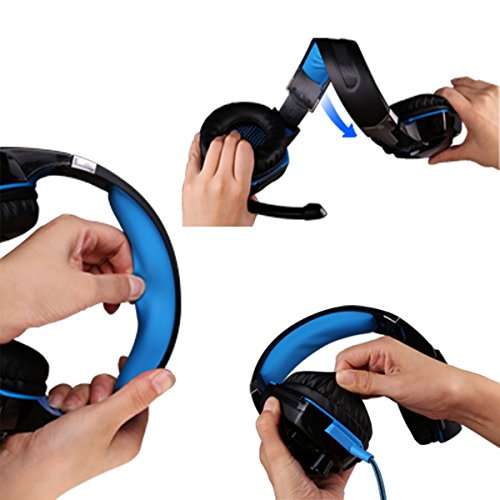 Cosmic Byte Over the Ear Headsets with Mic & LED - G2000 Edition (Black/Blue) Rubberized Texture 5