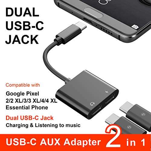 USB C Splitter Headphone Adapter,60W Fast Charge,ivoros Dual Type-C Audio Earphone Aux Converter,Work for iPad Pro/air4/mini6,Samsung Galaxy s21/s20/Ultra/note 20/10+Plus,Google Pixel 6/5/4/3/2 XL 4