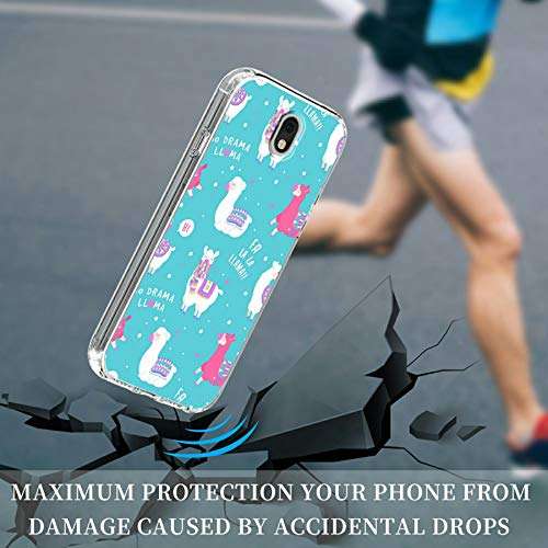 Case for LG K30 2019/X320 Shockproof 2in1 Hybrid Slim Clear Hard PC Back Cover + Soft TPU Dual Layer Protective Cases with Blue Llama Design for LG Aristo 4 Plus/LG Journey LTE Sturdy 6